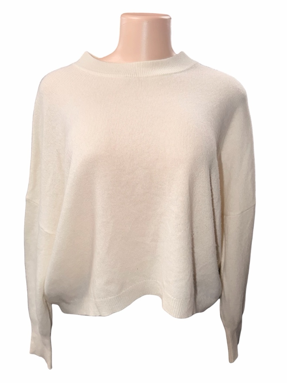 360 CASHMERE Women's Lightweight Crewneck Sweater in Cream